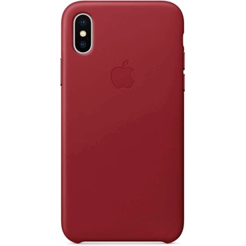 Apple iPhone Leather Case - оригинален кожен кейс (естествена кожа) за iPhone X (червен)