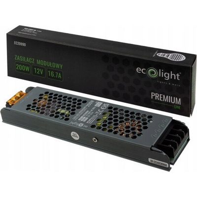 ECOLIGHT Zdroj LED slim IP20 - 12V - 16A - 200W - Premium Line EC20990