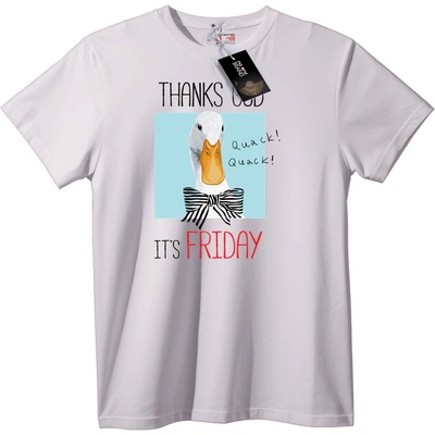 NOONEBRAND Тениска Патешко Крякане в Петък - 2XL, White