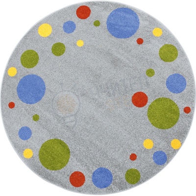 Полша Кръгъл килим диаметър - 2 м. - сиво с точки
