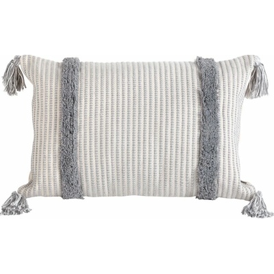 Takoy TERRA COLLECTION PALERMO z hrubej bavlnenej tkaniny zdobená nadýchanými pruhmi a strapcami na rohoch-HF-405730 30 x 50 cm