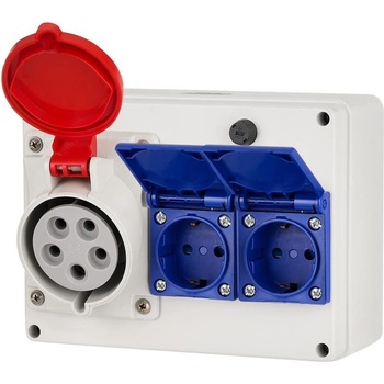 SCAME Табло сглобено с индустриални контакти, стенен монтаж, серия ADAPTO 1х 3P+N+E 32A и 2х Шуко - 625.2000-006 (625.2000-006)