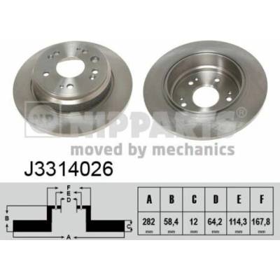 Brzdový kotúč NIPPARTS J3314026