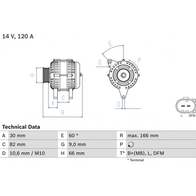 Generátor BOSCH 0 986 044 330 (0986044330)