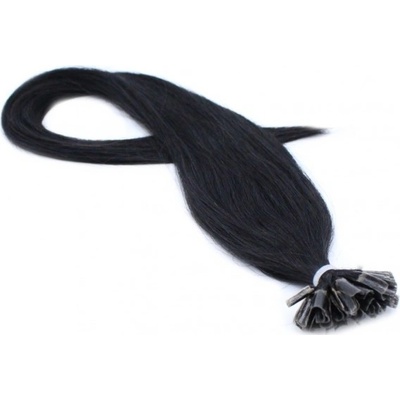 60cm 100% lidské vlasy pro metodu keratin 0,7g/pramen černá