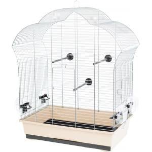 INTER-ZOO Pet Products Клетка за птици LAURA III хром 60, 5 x 34 x 71, 5 cm БЕЖОВА
