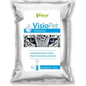 VetFood VisioPet vials - хидратиращи капки за грижа за очите при кучета и котки, 5 ампули - Полша