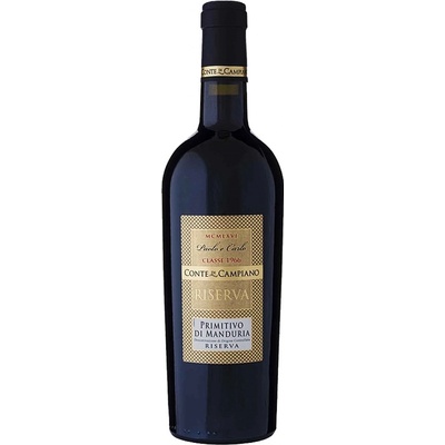 Conte Di Campiano Primitivo Manduria Riserva červené 15% 0,75 l (čistá fľaša)