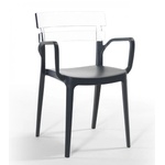 Mira-N NOVUSSI-Стол с подлакътник BERMUDA 51x46xh81 см АНТРАЦИТ/ЧЕРЕН (NVS006) (0142424)