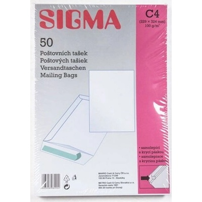 SIGMA Taška C4 bílá samolepicí s KP 50 ks