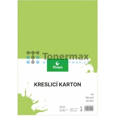 Barevný kreslicí karton A4, světle zelený, 180 g/m2, 50 listů