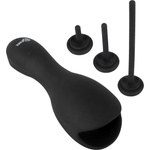 Rebel Glans Masturbator with 3 attachable Dilators Black