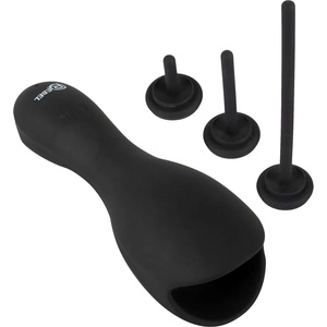 Rebel Glans Masturbator with 3 attachable Dilators Black