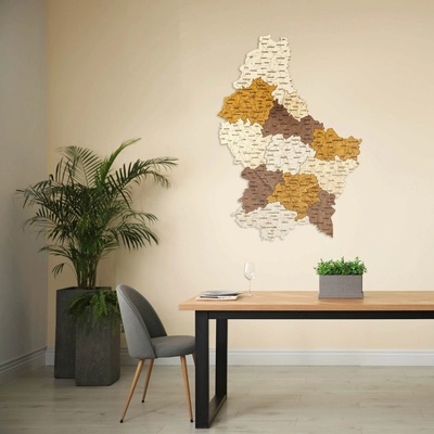 Drevená mapa Luxemburska 150 x 105 cm