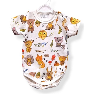 Le Bebe Body krátký rukáv Lesní zvířátka ll.