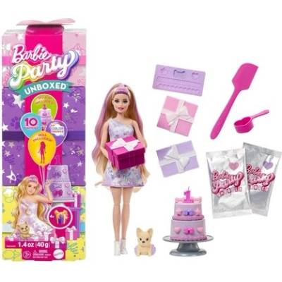 Barbie Party Unboxed s blond vlasmi a doplnkami JFG70