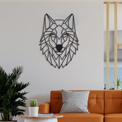 Decono Метална Декорация Геометричен Вълк