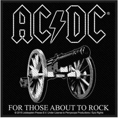 Nažehlovačka AC/DC - For Those About To Rock, Čierna,Univerzálna