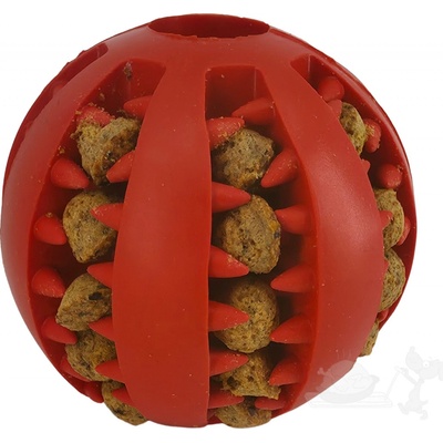 Uniq Pets dentální mátový míček na pamlsky červený 7 cm