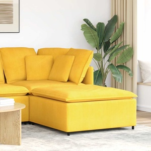 vidaXL Модулен диван с табуретка, светложълт, 100x100x48 см (4104503)