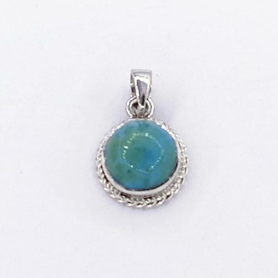 Zlato-Minerály Stříbrný přívěsek larimar SP05899ss
