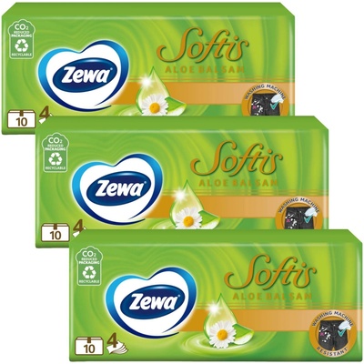 Zewa Softis papierové vreckovky 4-vrstvové Aloe Balsam 30 x 9 ks 270 ks