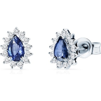 SAVICKI Обеци Круши Savicki: бяло злато, сини сапфири, диаманти