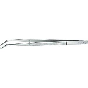 KNIPEX Precision tweezers with guiding pin 155 mm nickel-plated, bent tips KNIPEX 08500 (92 34 36)