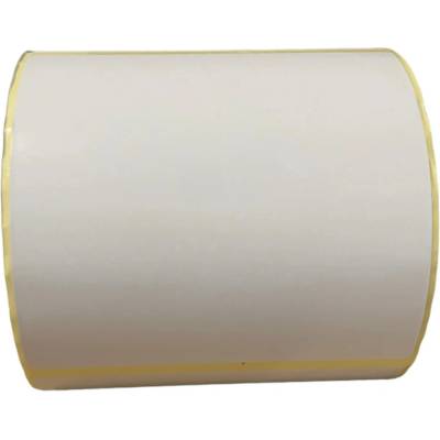 Papierová Etiketa 100 mm x 100 mm, Pololesklý papier, Biela, Dutinka 25 mm, 600 ks/kotúč, Odlepiteľné lepidlo, Priemer kotúča 102 mm