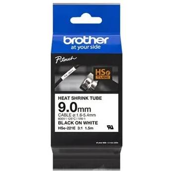 Brother Консуматив, Brother HSe-221E 9mm Black on White Heat Shrink Tape (HSE221E)