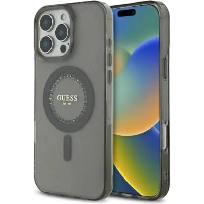 GUESS Калъф Guess IML Rhinestones MagSafe за iPhone 16 Pro - черен (3666339305628)