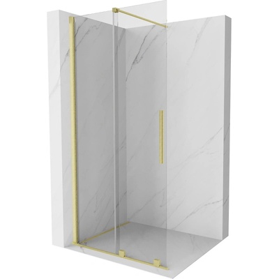 Mexen Velar Плъзгаща се душ кабина Walk-in 110 x 200 см, прозрачна 8 мм, златно (871-110-000-03-55)