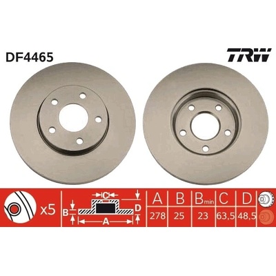 Brzdový kotúč TRW DF4465