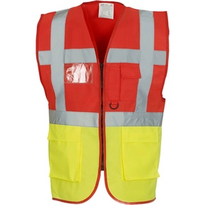 Yoko HI-VIS HVW801 / Многофункционална жилетка - червена/HV жълта L (79W801zx703)