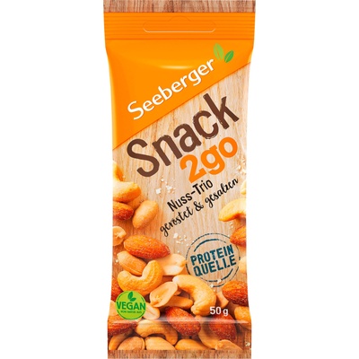 Seeberger Snack 2go - Трио ядки, изпечени и осолени - 50 г