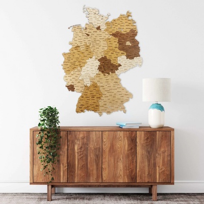 Nástěnná dřevěná mapa Německa 51.5 x 70 cm