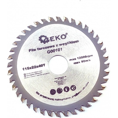 GEKO Pilový kotouč do úhlové brusky s SK plátky 115 x 22,23 / 40 Z G00101