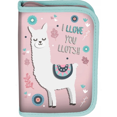 PASO Ученически несесер Paso Lama - 1 цип (PP22LM-001BW)