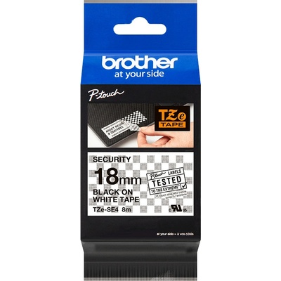 Páska Brother TZ-SE4 (Černý tisk/bílý podklad)
