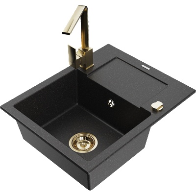 Mexen Enzo гранитна кухненска мивка с 1 отделение с отцедник и кухненски (6506-73-670300-50)