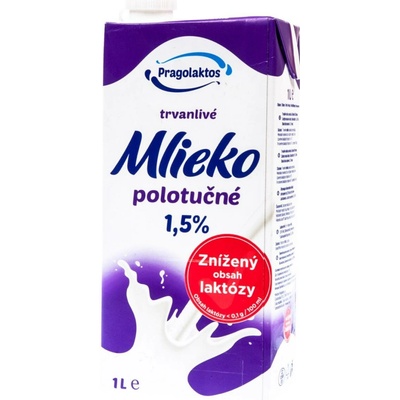 Pragolaktos Polotučné mléko bez laktózy 1,5% 1 l