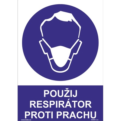 DUKO POUŽIJ RESPIRÁTOR PROTI PRACHU Formát: 210 x 297 mm, Materiál: plast 5 mm, samolepící vinylová fólie