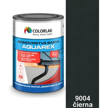 Colorlak Aquarex V2115 jednovrstvová farba 2v1 0,6L RAL 9004 signálne čierna