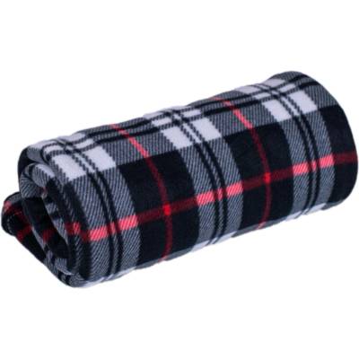 TiaHome Deka Fleece karo černá 150x200