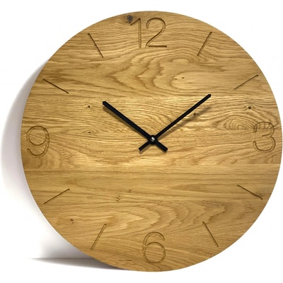 Karls Design Dubové nástenné hodiny Oak 30 cm čierna bez gravírovania