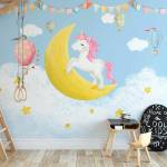 Art Gift Decor Детски фототапет - Еднорог на луната