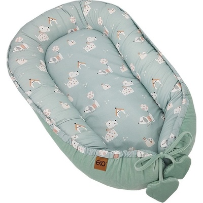 EKO Hnízdo pro miminko VELVET Dogs Mint – Zboží Dáma