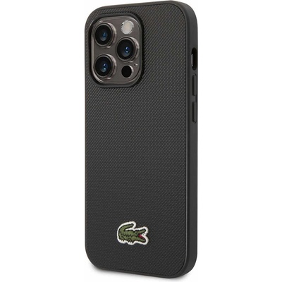 Lacoste Iconic Petit Pique Logo Case - дизайнерски кожен кейс за iPhone 14 Pro Max (черен)