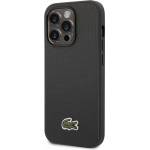 Lacoste Iconic Petit Pique Logo Case - дизайнерски кожен кейс за iPhone 14 Pro Max (черен)