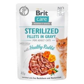 Brit Care Cat Fillets Gravy Steril Healthy Rabbit 6 x 85 g